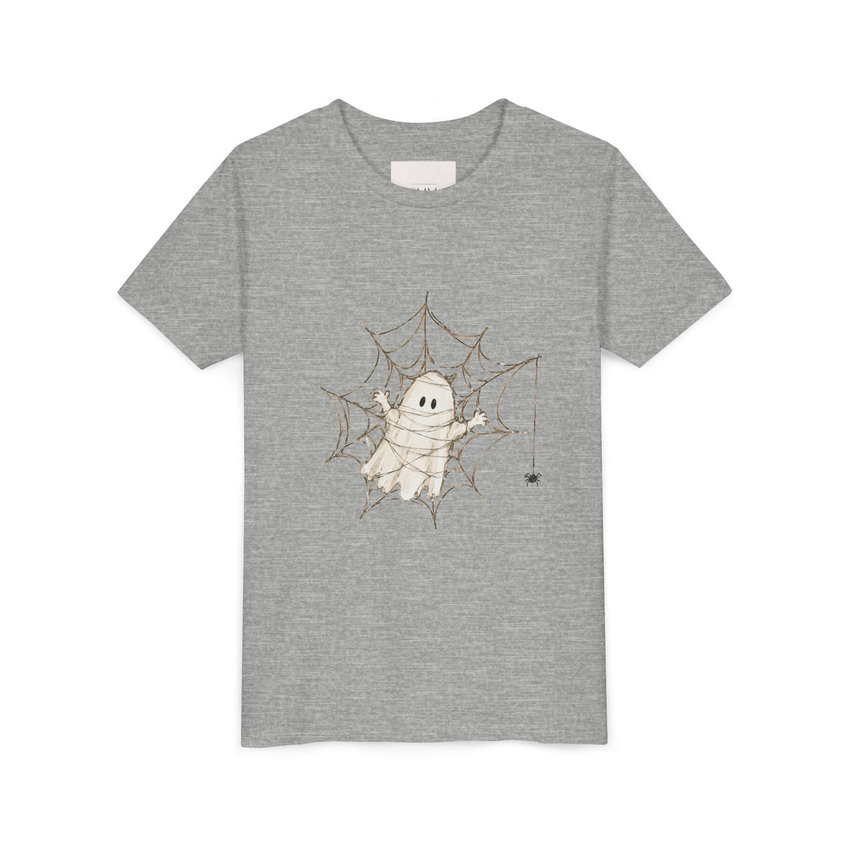 Kids Halloween Ghost Tee — Cute Mummy Peekaboo Youth Short Sleeve Shirt