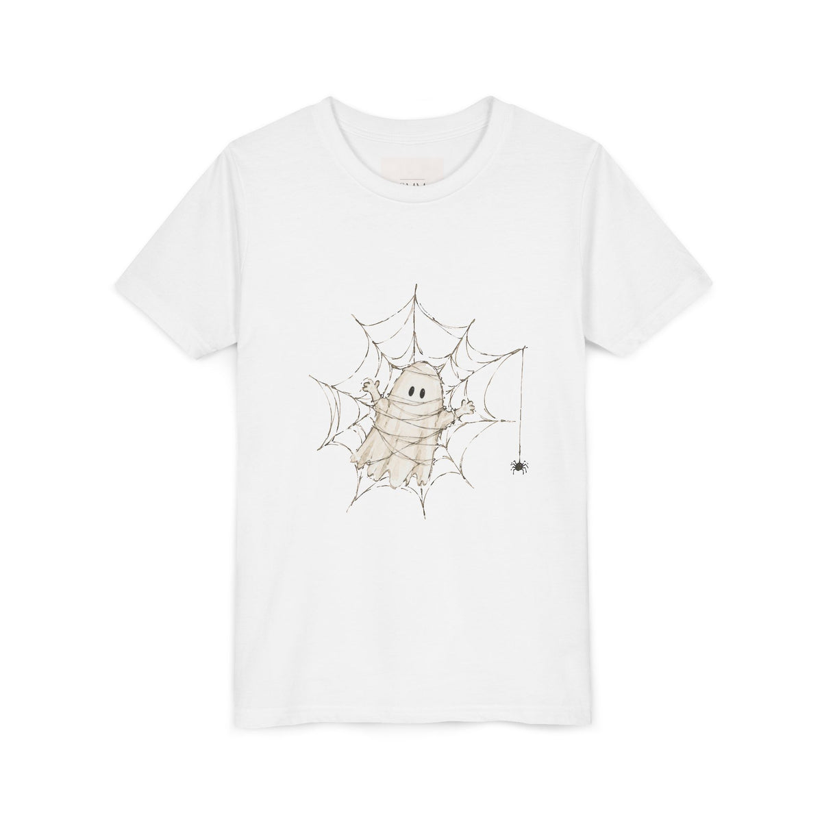 Kids Halloween Ghost Tee — Cute Mummy Peekaboo Youth Short Sleeve Shirt