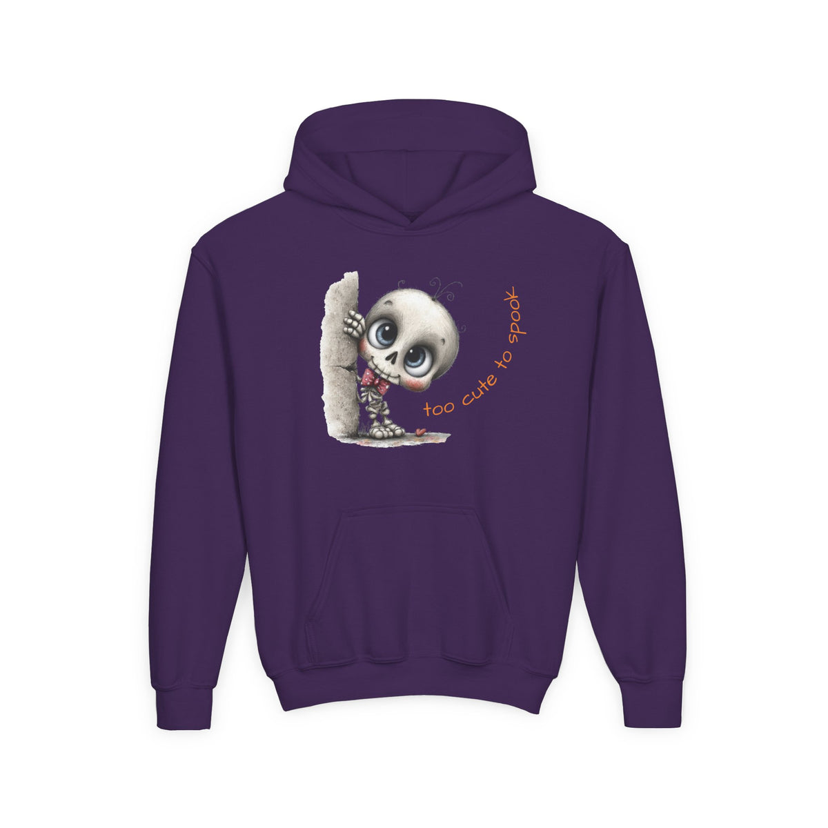 Too Cute to Spook Skull Hoodie Youth Halloween Sweatshirt | Kids Skeleton Design