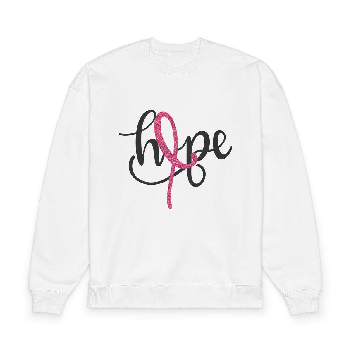 Hope Ribbon Sweatshirt — Breast Cancer Awareness Organic Oversized Crewneck