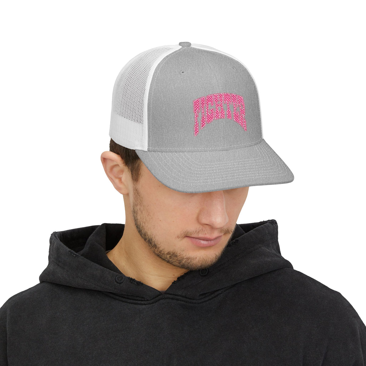 Pink Cheetah Snapback Trucker Cap — Breast Cancer Awareness Women's Mesh Hat