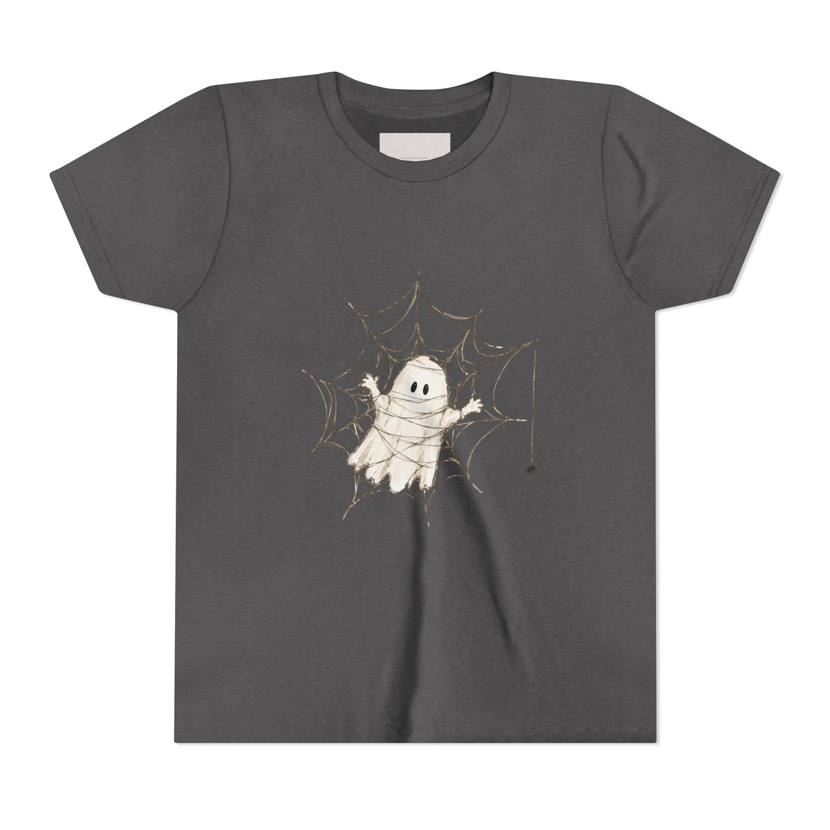 Kids Halloween Ghost Tee — Cute Mummy Peekaboo Youth Short Sleeve Shirt