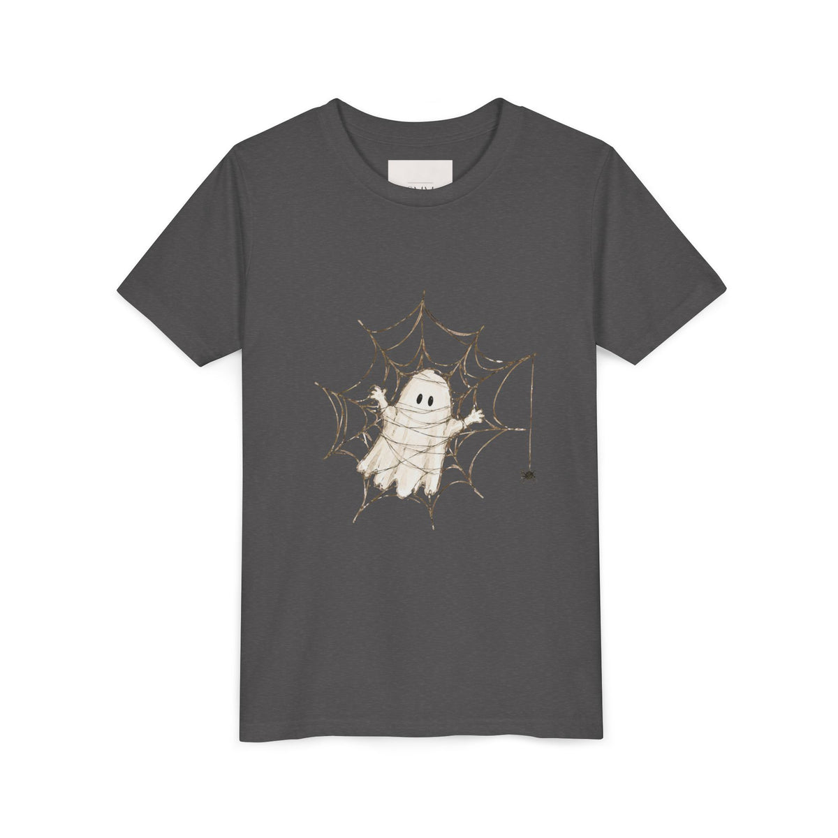 Kids Halloween Ghost Tee — Cute Mummy Peekaboo Youth Short Sleeve Shirt