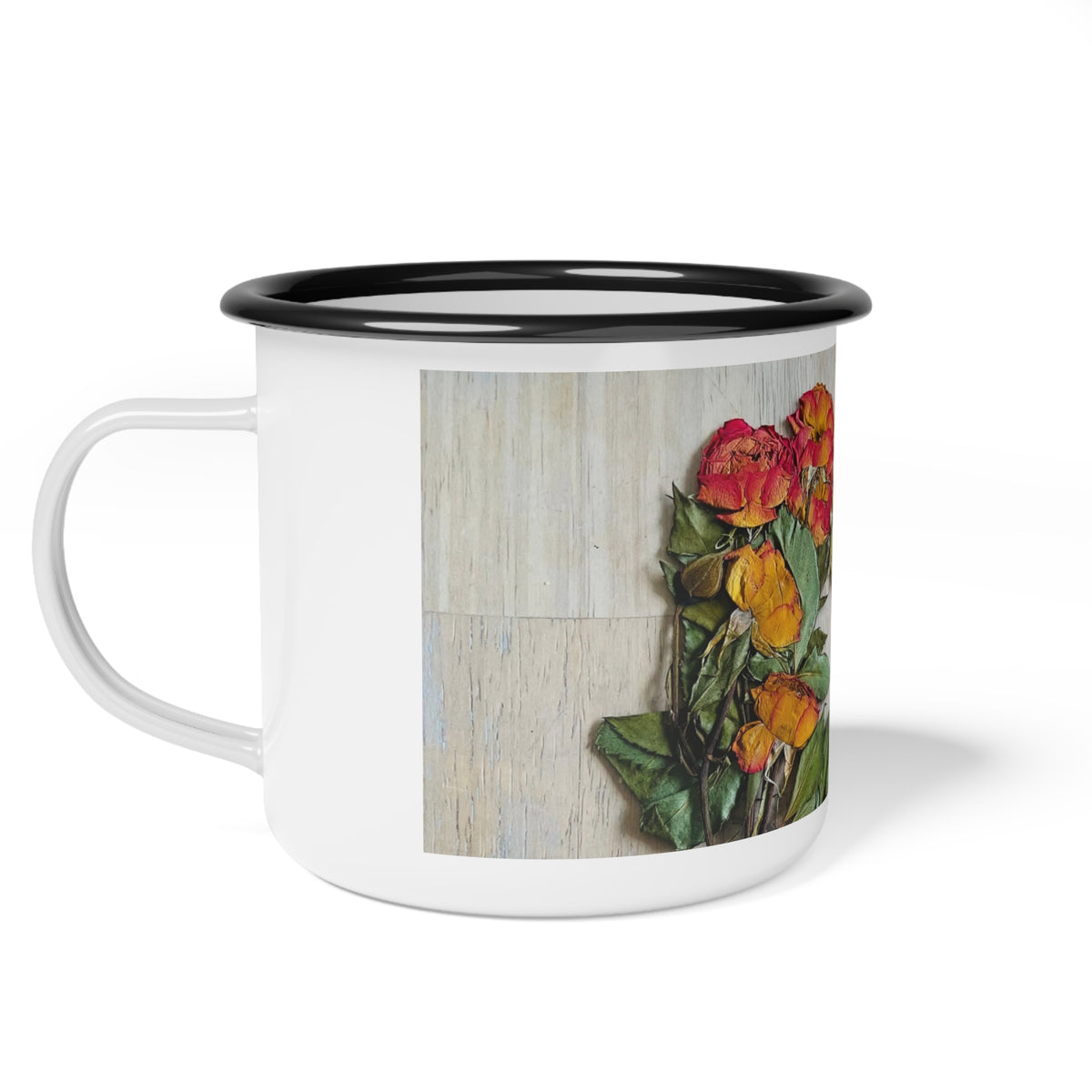 Enamel Camp Cup — 'Notice What Is Still Beautiful' Floral Camping Mug