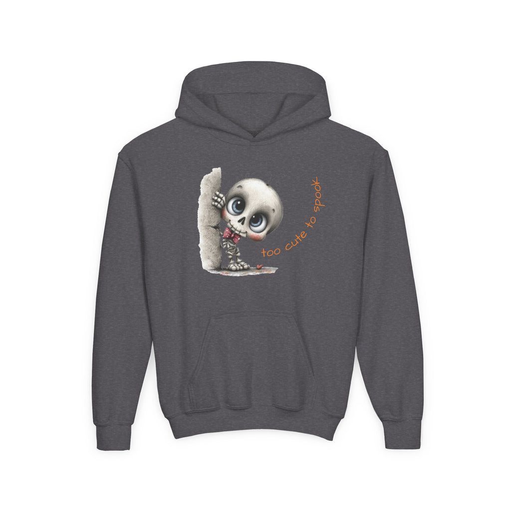Too Cute to Spook Skull Hoodie Youth Halloween Sweatshirt | Kids Skeleton Design