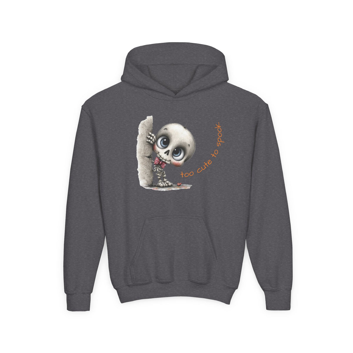 Too Cute to Spook Skull Hoodie Youth Halloween Sweatshirt | Kids Skeleton Design