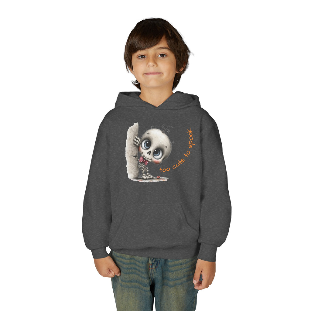 Too Cute to Spook Skull Hoodie Youth Halloween Sweatshirt | Kids Skeleton Design