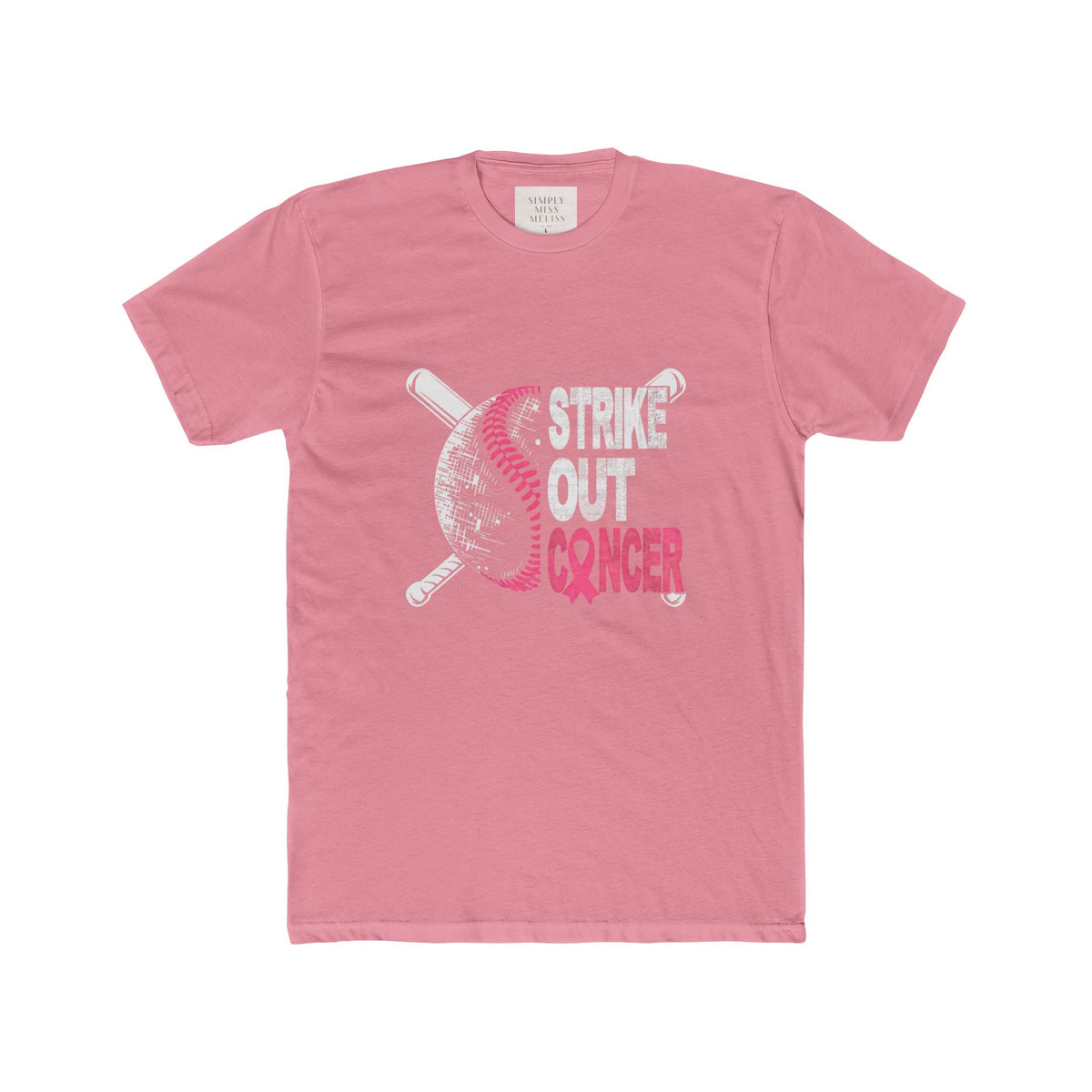 Strike Out Cancer Baseball Tee — Pink Cancer Awareness T-Shirt