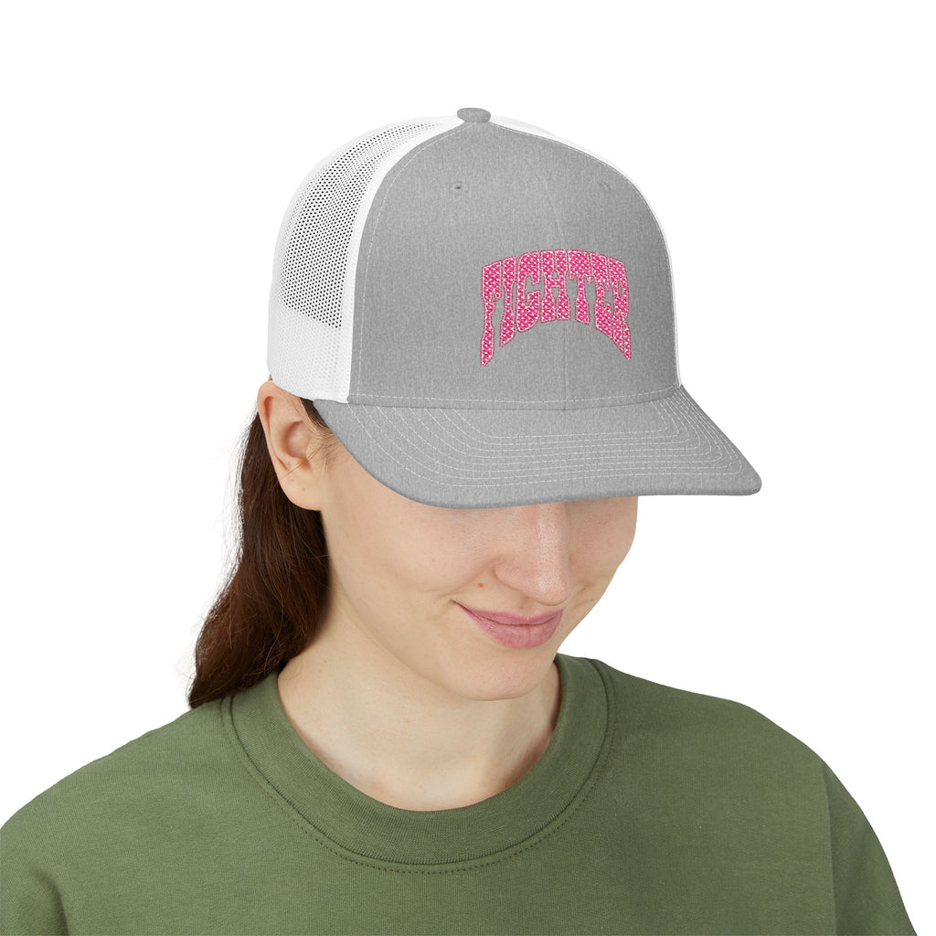 Pink Cheetah Snapback Trucker Cap — Breast Cancer Awareness Women's Mesh Hat