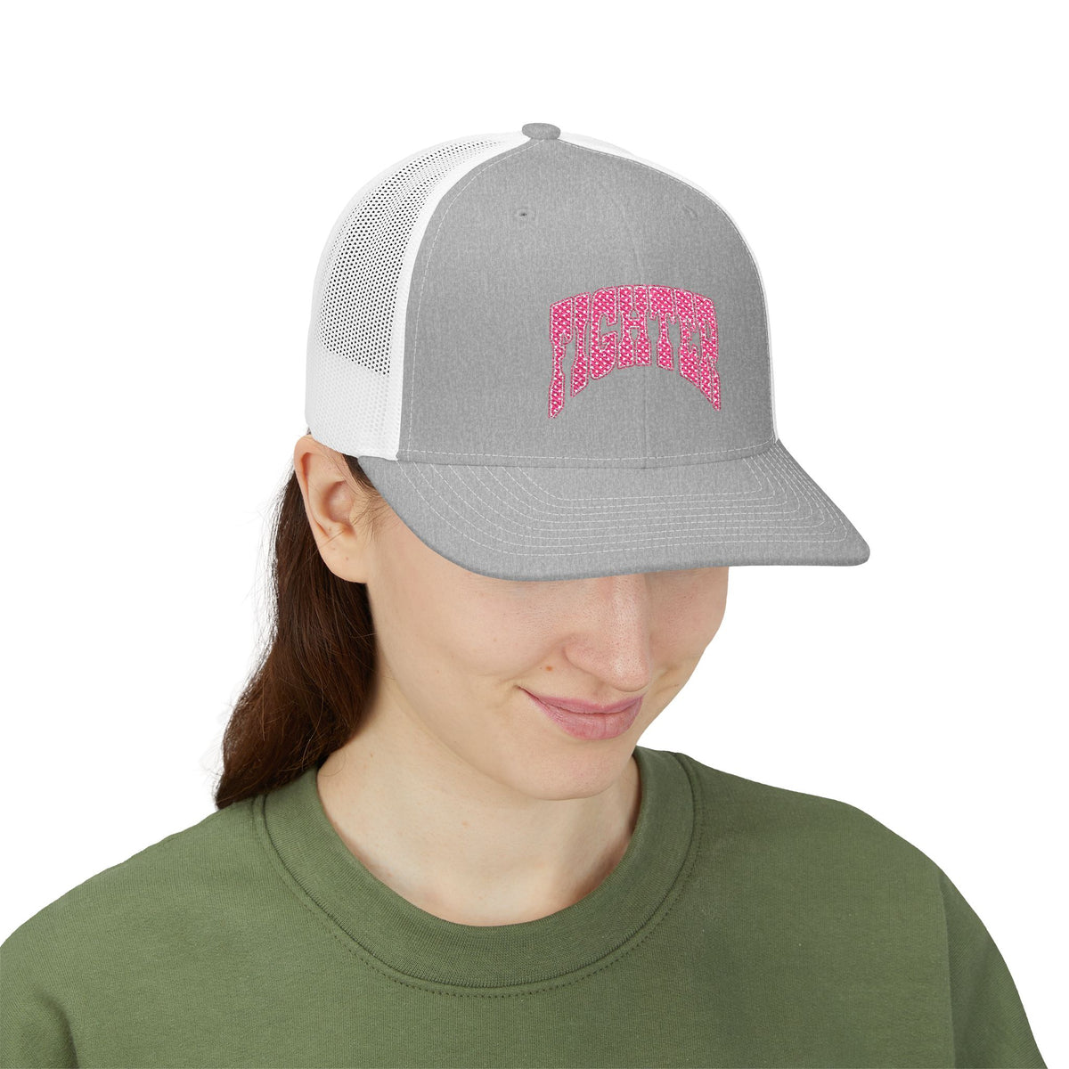 Pink Cheetah Snapback Trucker Cap — Breast Cancer Awareness Women's Mesh Hat