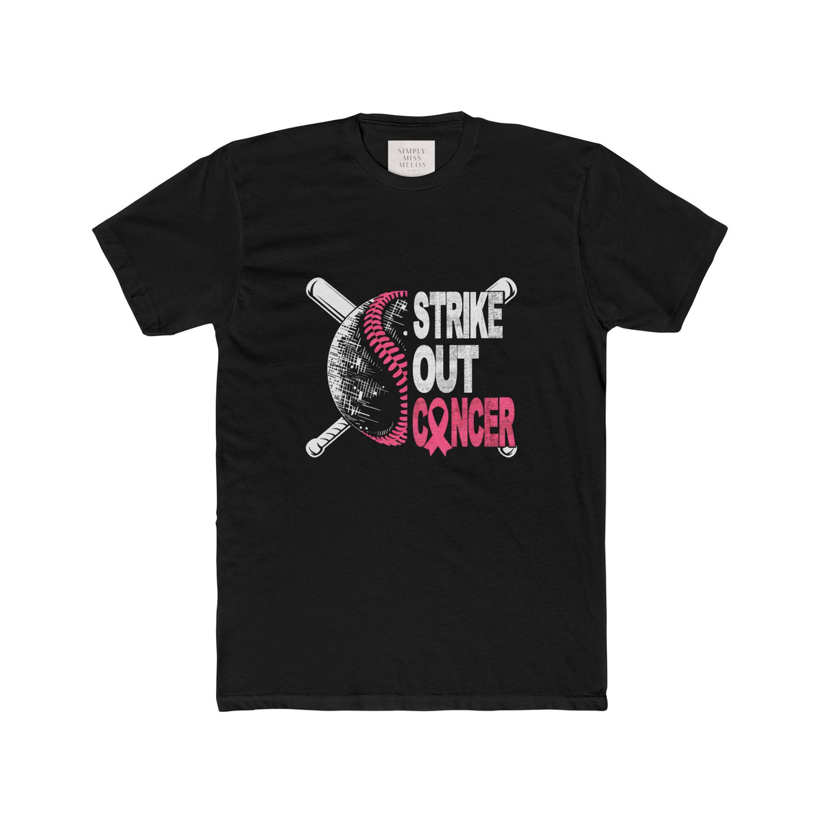 Strike Out Cancer Baseball Tee — Pink Cancer Awareness T-Shirt
